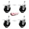 Service Caster 5 Inch Phenolic Swivel 1/2 Inch Threaded Stem Caster Set with Total Lock Brake SCC SCC-TSTTL20S514-PHR-121315-4 - alternate 4